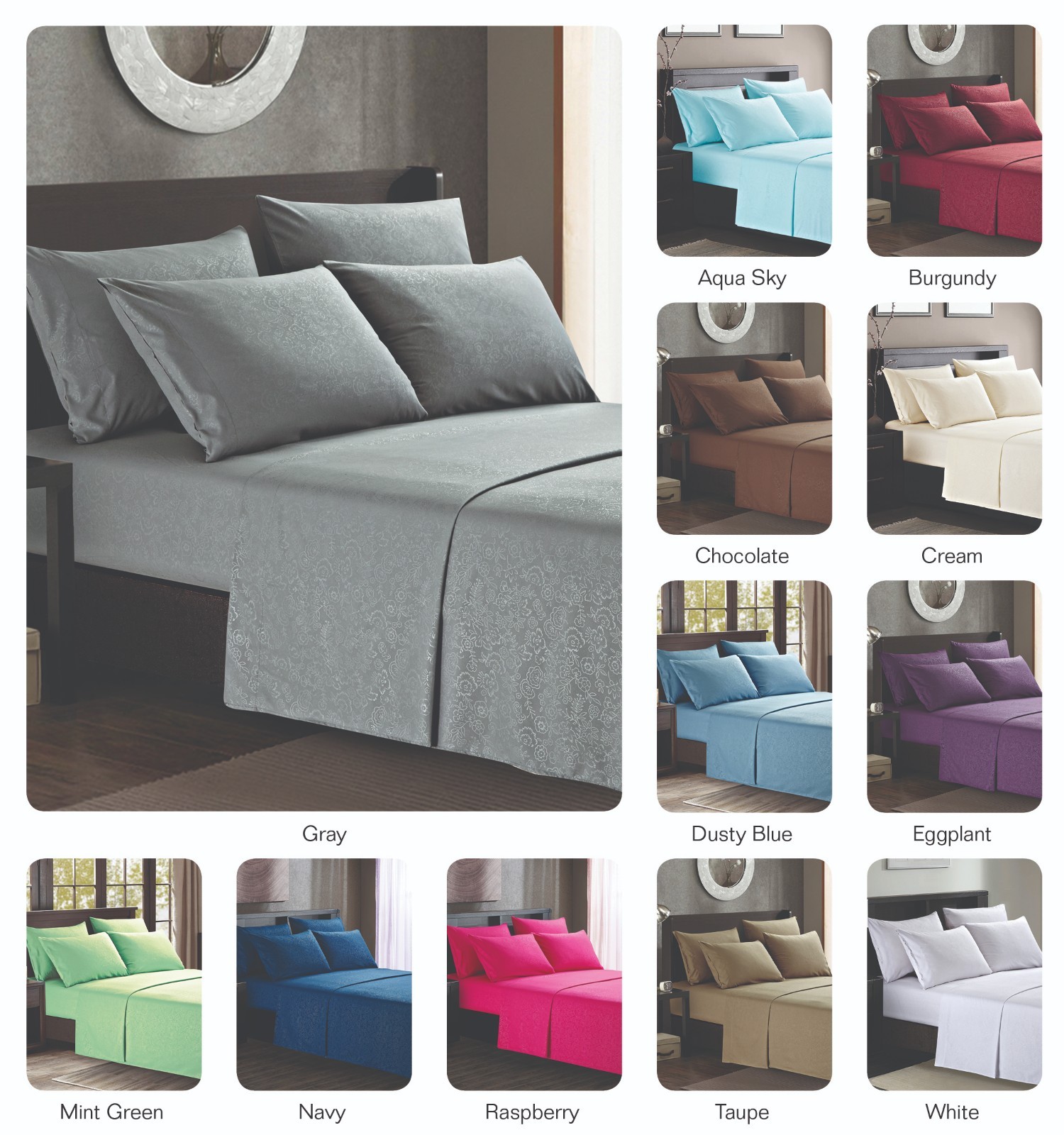 Platinum Hotel Quality Embossed King Sheet Set w/ 4 Pillow Cases Raspberry Pink gallery