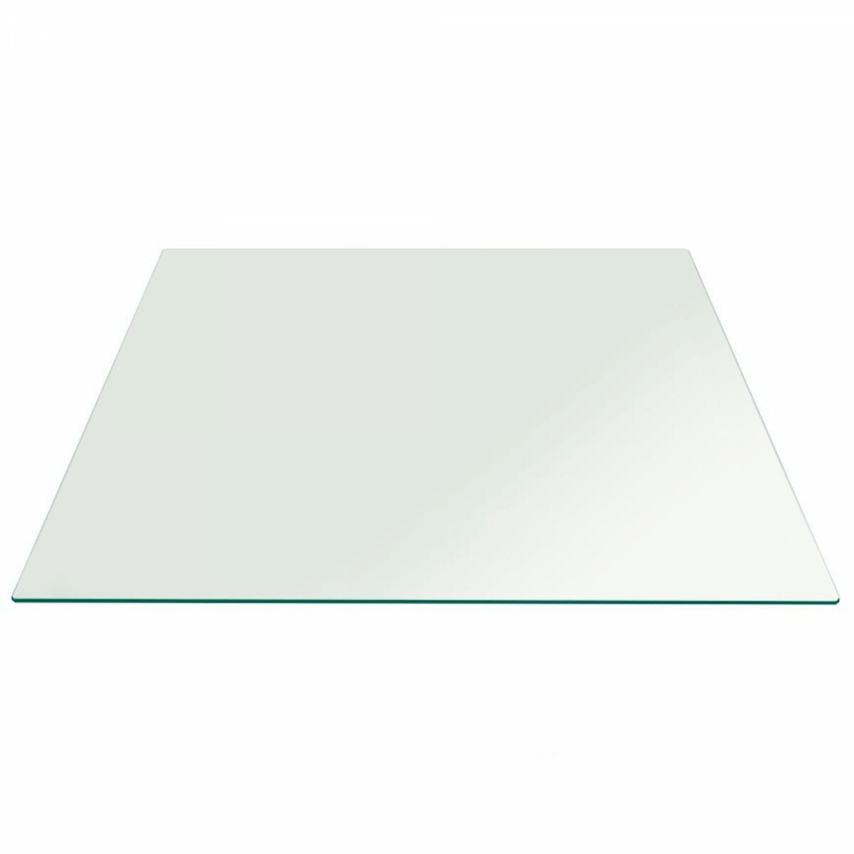 Fab Glass and Mirror Square Clear Glass Table Top with Flat Polish Edge Tempered gallery