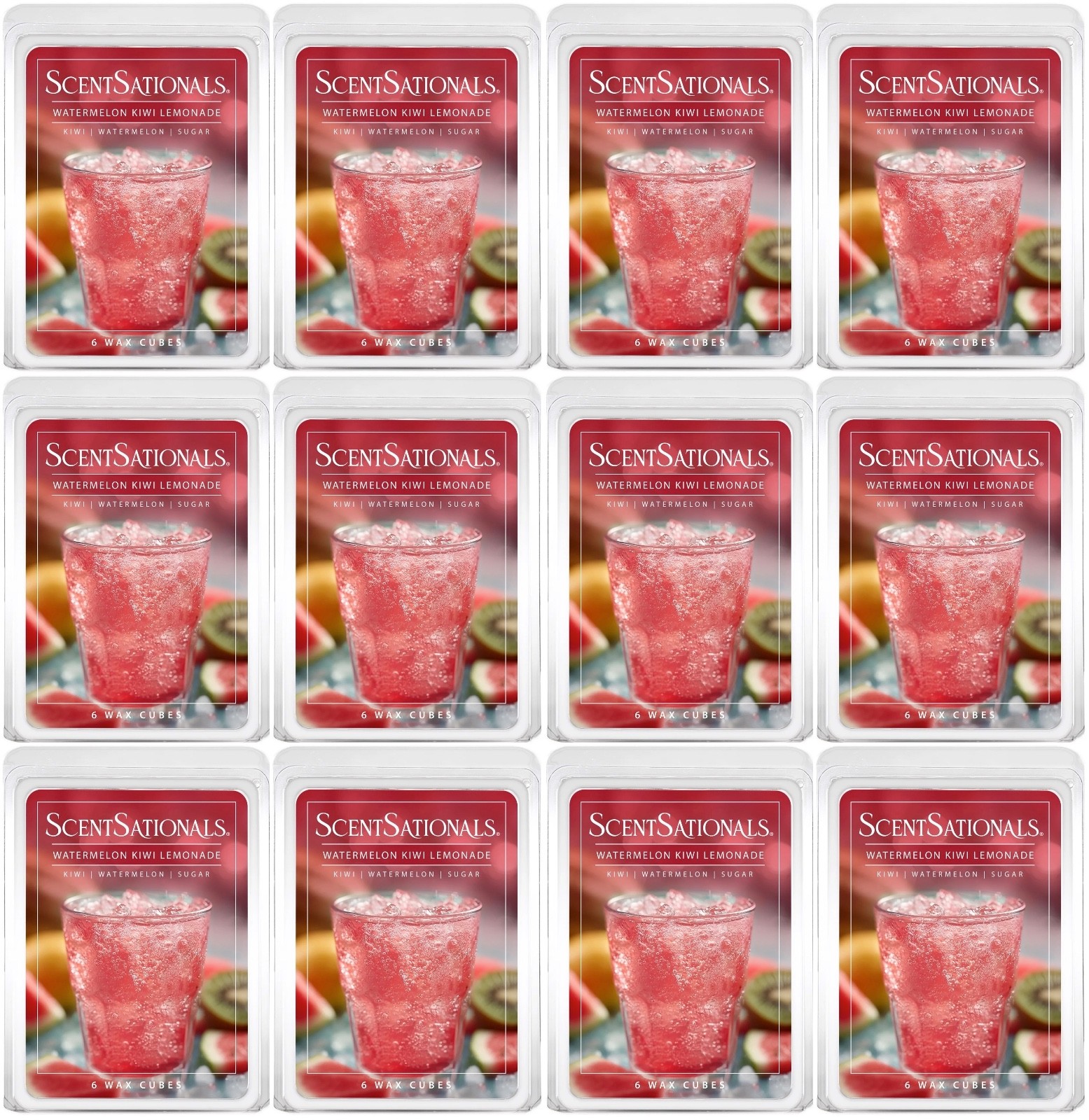 12 ScentSationals WATERMELON KIWI LEMONADE Highly Scented Wax Melts Cubes 2.5 oz gallery