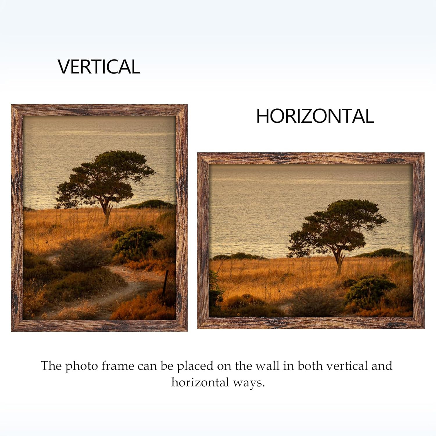 12X16 Picture Frame Brown Classic Frame for Horizontal or Vertical Wall Mounting gallery
