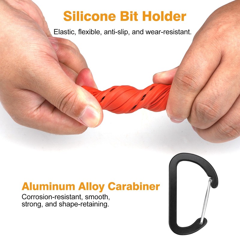 3pcs 1/4" Hex Screwdriver Bit Organizer Holder with Carabiner 10-Hole Bit Holder gallery