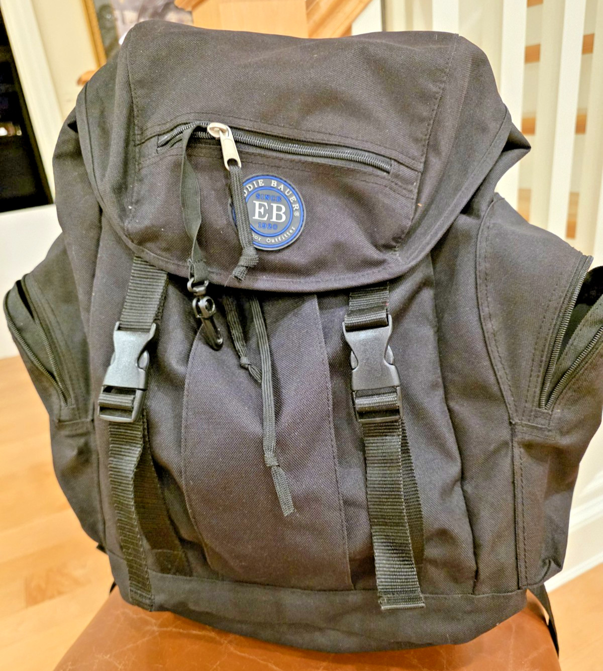 Eddie Bauer BACKPACK Large BLACK Multi Compartment  EXCELLENT Condition