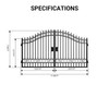 Premium Steel Dual Swing Driveway Gate 12-20FT Mansion Ranch Decorative Design gallery