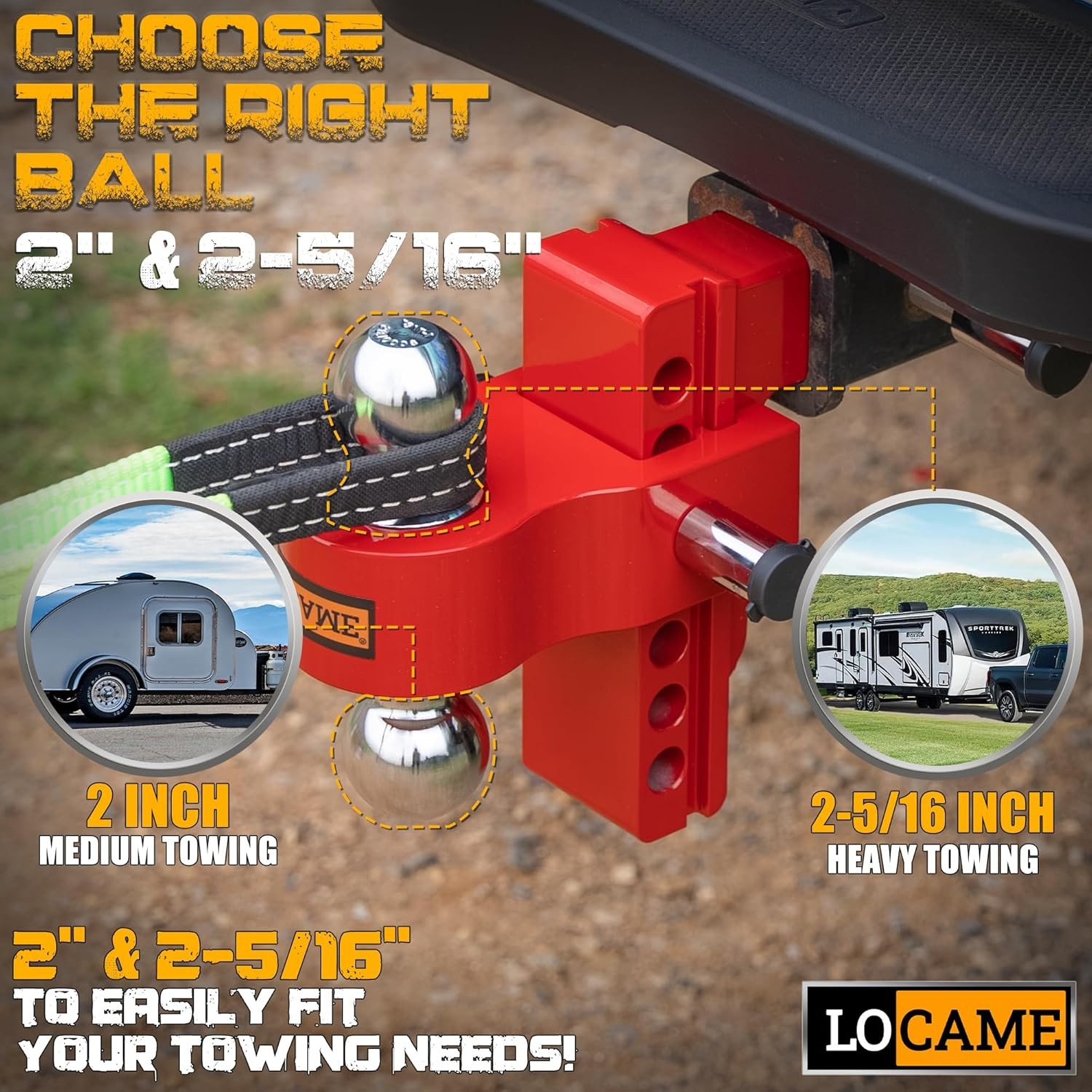 Aluminum Drop Hitch For 2.5 Inch Receiver 18500 LBS LOCAME gallery