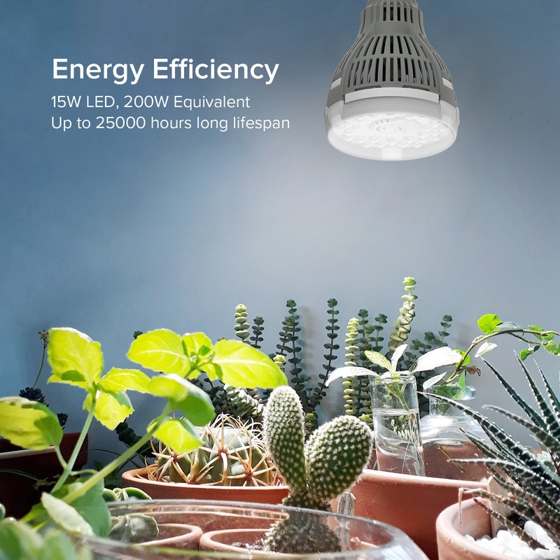 LED Grow Light Bulb 15W (200W Equivalent) Full Spectrum Plant Veg Bloom SANSI gallery