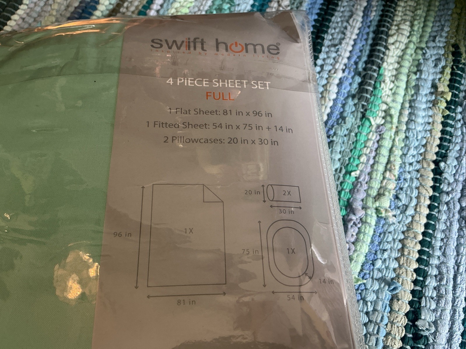 Swift Home 1800 Series 4 Piece Set Full Size Seafoam 916003 Microfiber A36 gallery