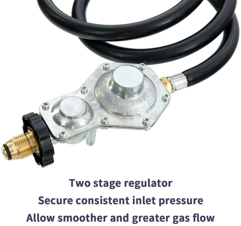 10Ft Two Stage Propane Regulator with Hose POL Tank Connection for RV Grill gallery