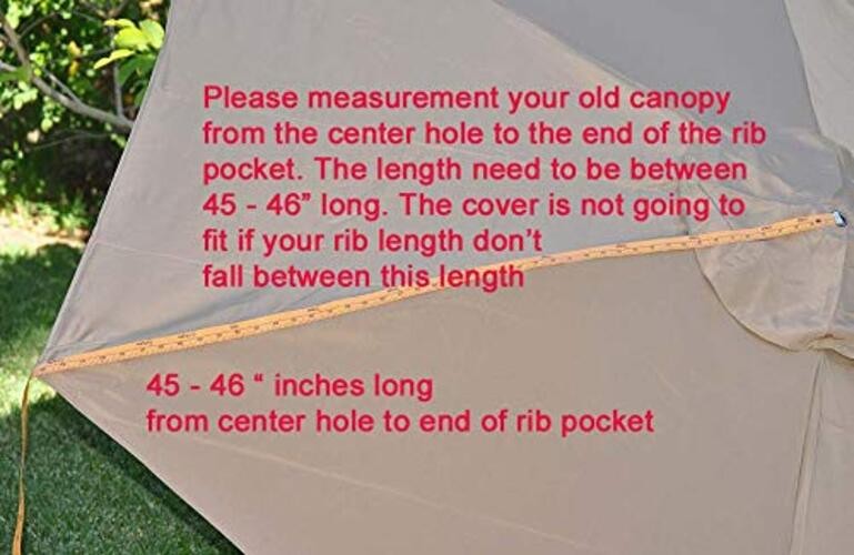 BELLRINO DECOR 7.5 ft 6 Ribs Replacement " STRONG & THICK " Patio GREEN-75 gallery