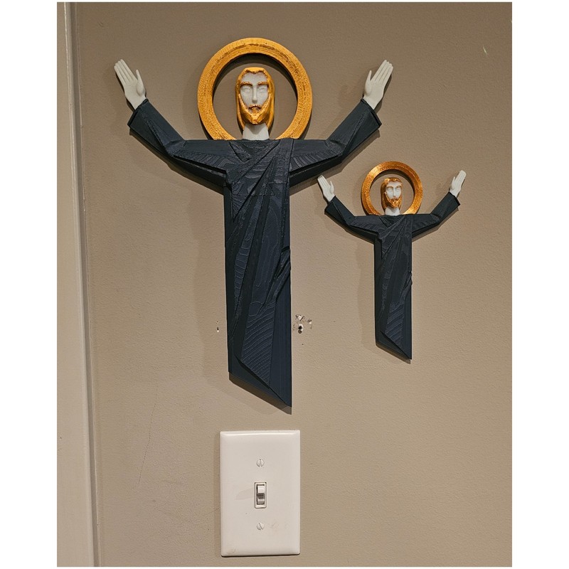 Notre Dame Fan Gift - Touchdown Jesus 3D Print - Blue Gold White Fighting Irish gallery