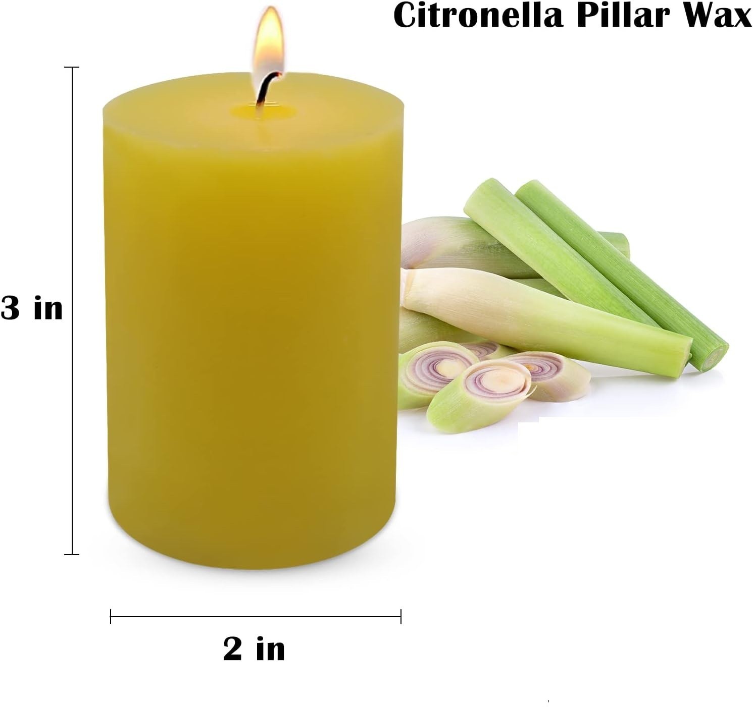 12 Pack 2x3 Inch Yellow Citronella Pillar Candles Avg Burn Time 24 Hours gallery