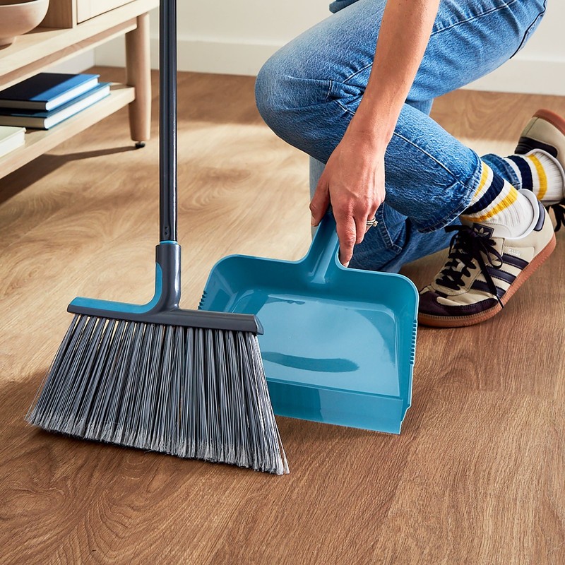 Great Value Professional Angle Broom with Dustpan Long Handle Hardwood Floor gallery
