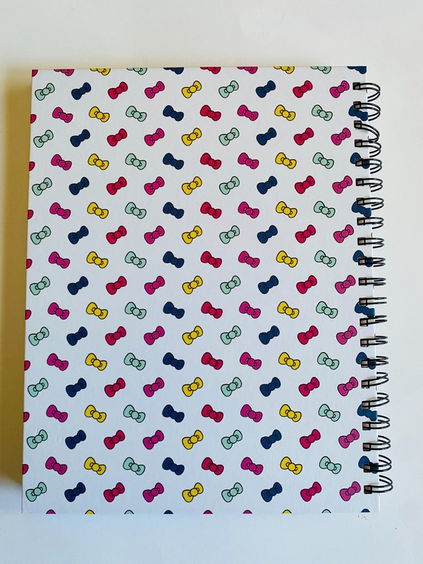 Hello Kitty Large Hardcover spiral bound lined ruled notebook bow colorful pink gallery