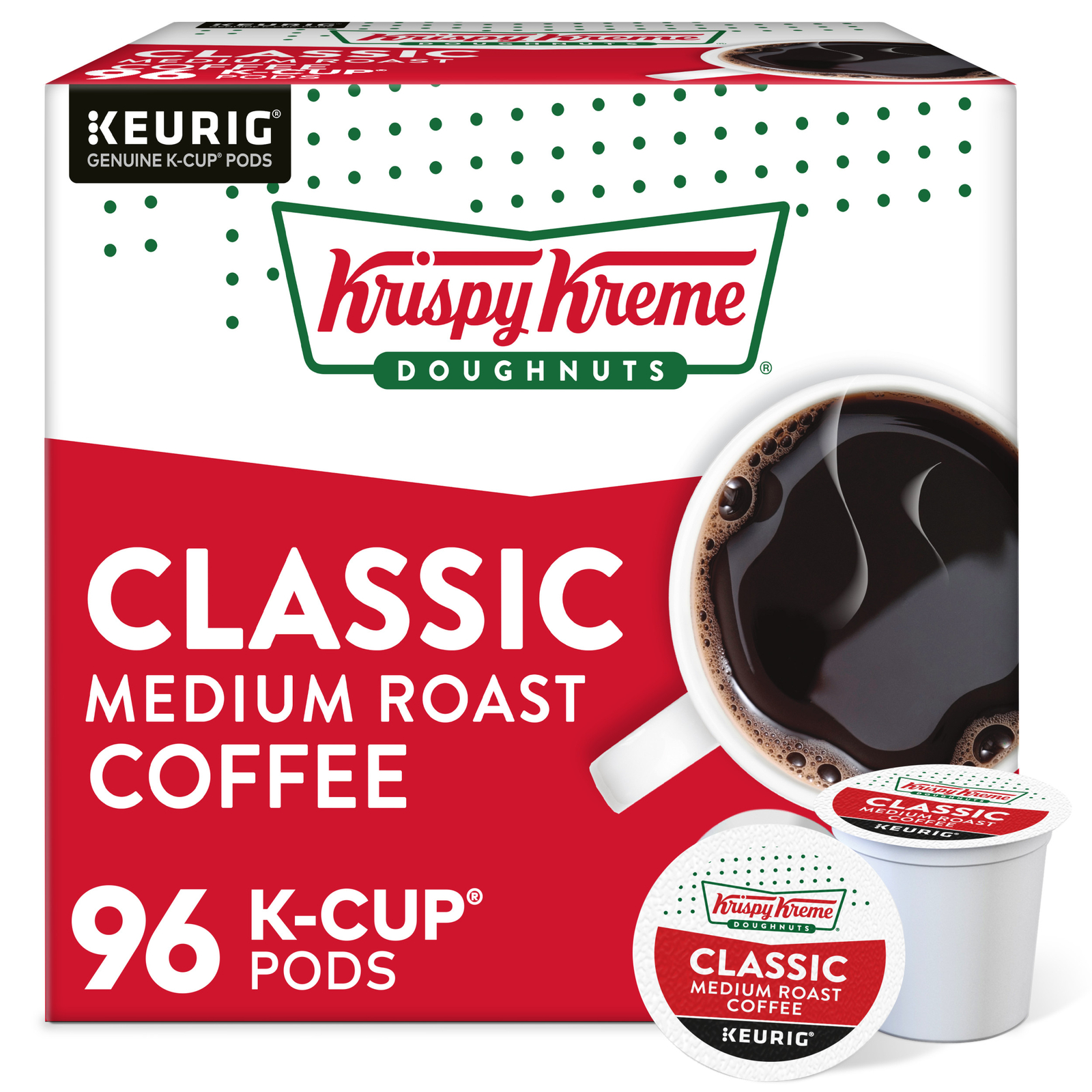 Krispy Kreme Doughnuts, Classic, K-Cup Pods, Medium Roast Coffee, 96 Count gallery