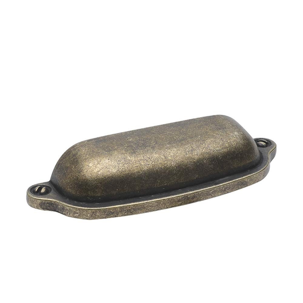 HARPOON Cup Handle Pulls Kitchen Drawer Cabinet 3 Inch, Antique Brass