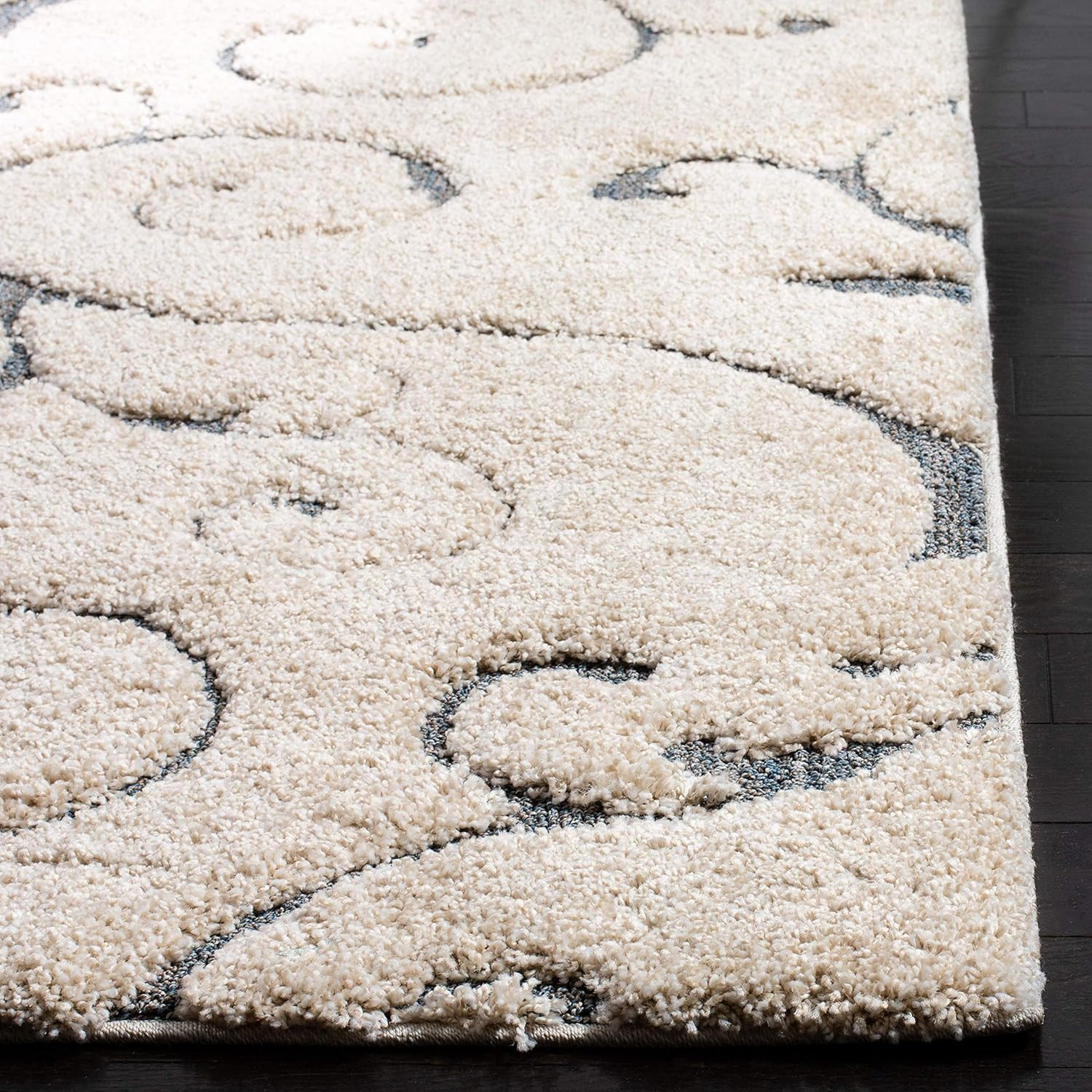 Florida Shag Runner Rug 2'3" x 15' - Beige & Blue Grey, Easy Clean, Plush Pile gallery