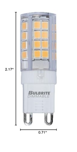 Bulbrite LED Mini T6 Dimmable Bi-Pin Base (G9) 1 Count (Pack of 1), Clear gallery