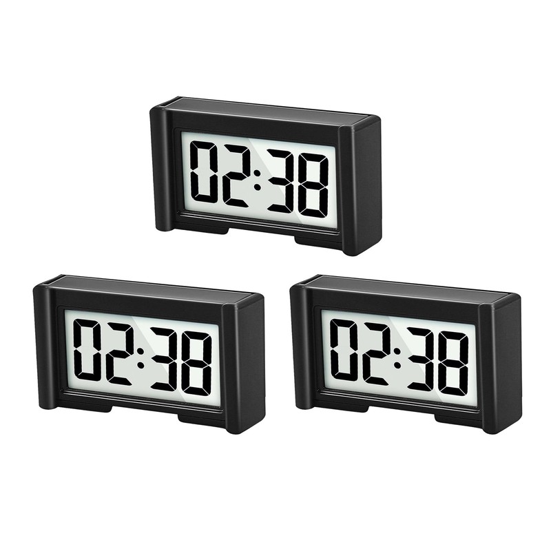 3PCS Small Digital Clock Mini Adhesive Stick On For Car Home Office Use New Set gallery