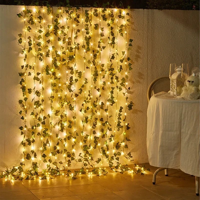 Artificial Green Leaf String Lights: Battery-powered Fairy Lights for Christmas gallery