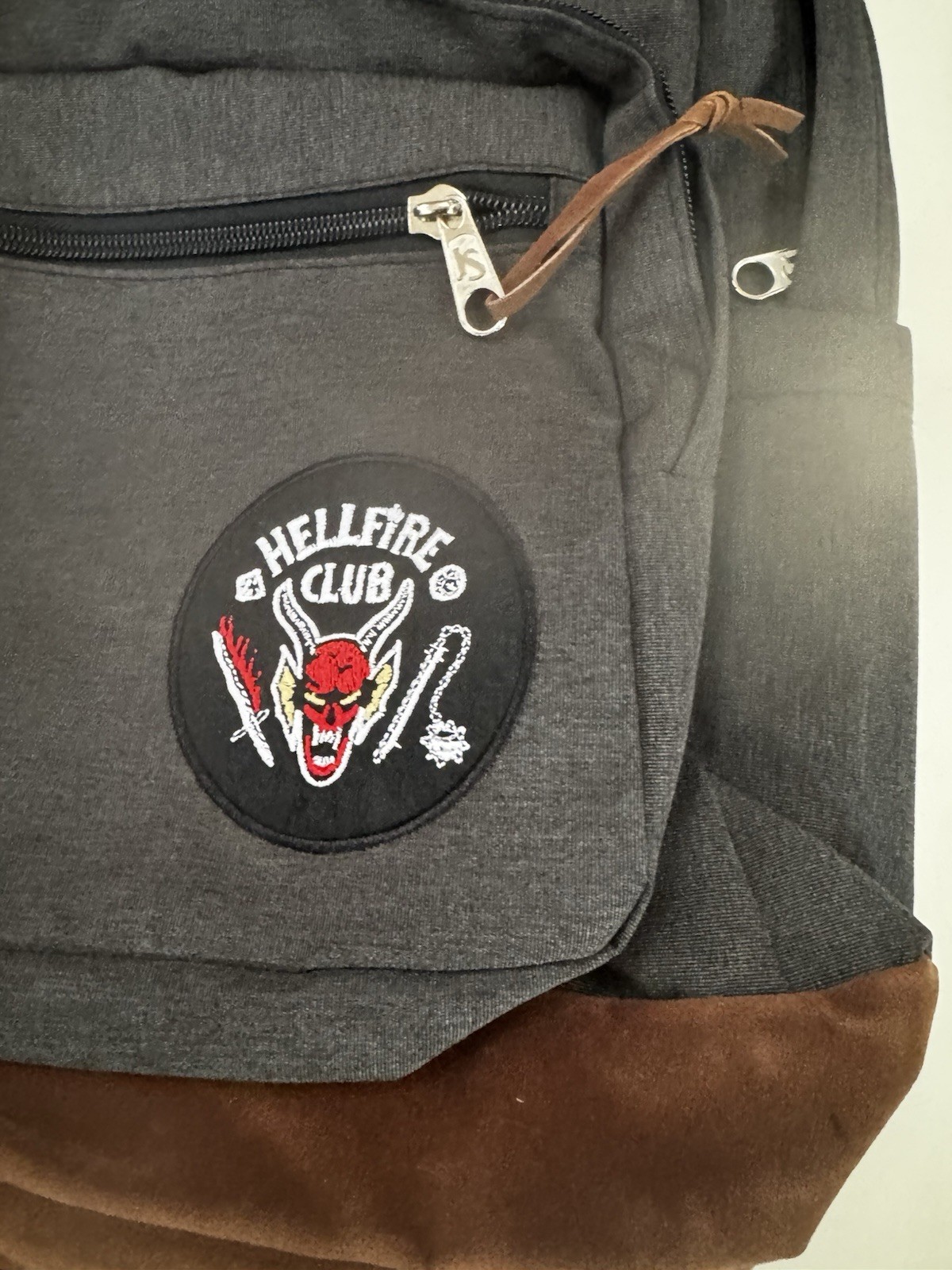 Stranger Things x JANSPORT RIGHT PACK HELLFIRE CLUB Greyish Brown Backpack 3