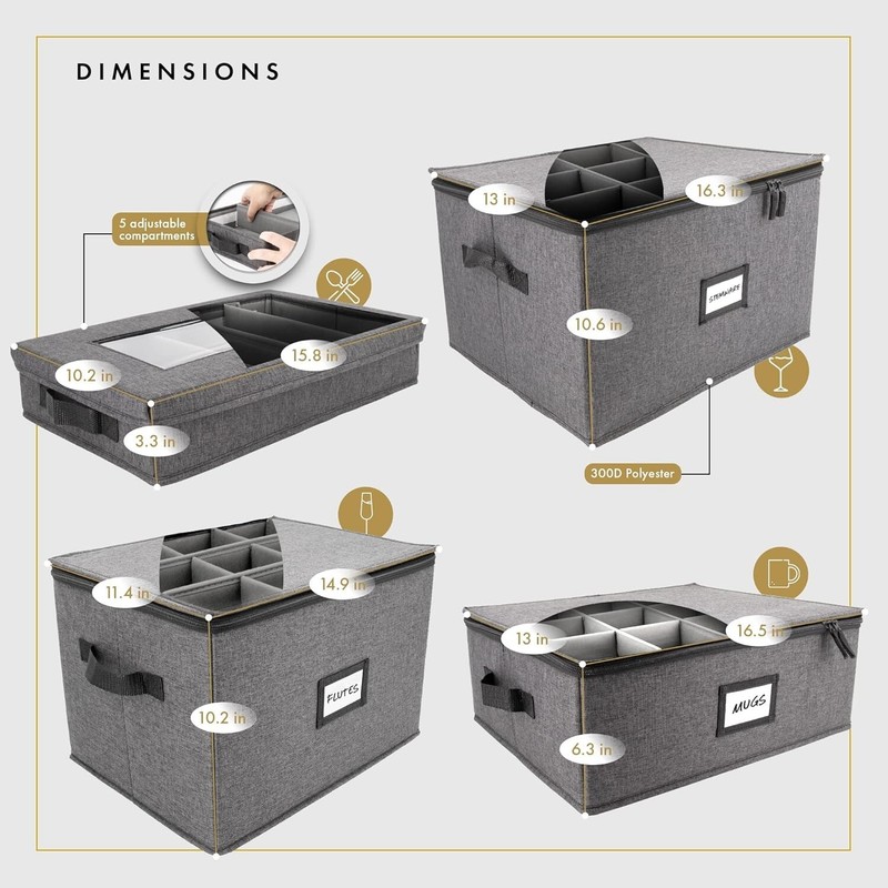 Divided Champagne Flute Storage Organizer with Hardshell Top - Compact & Strong gallery