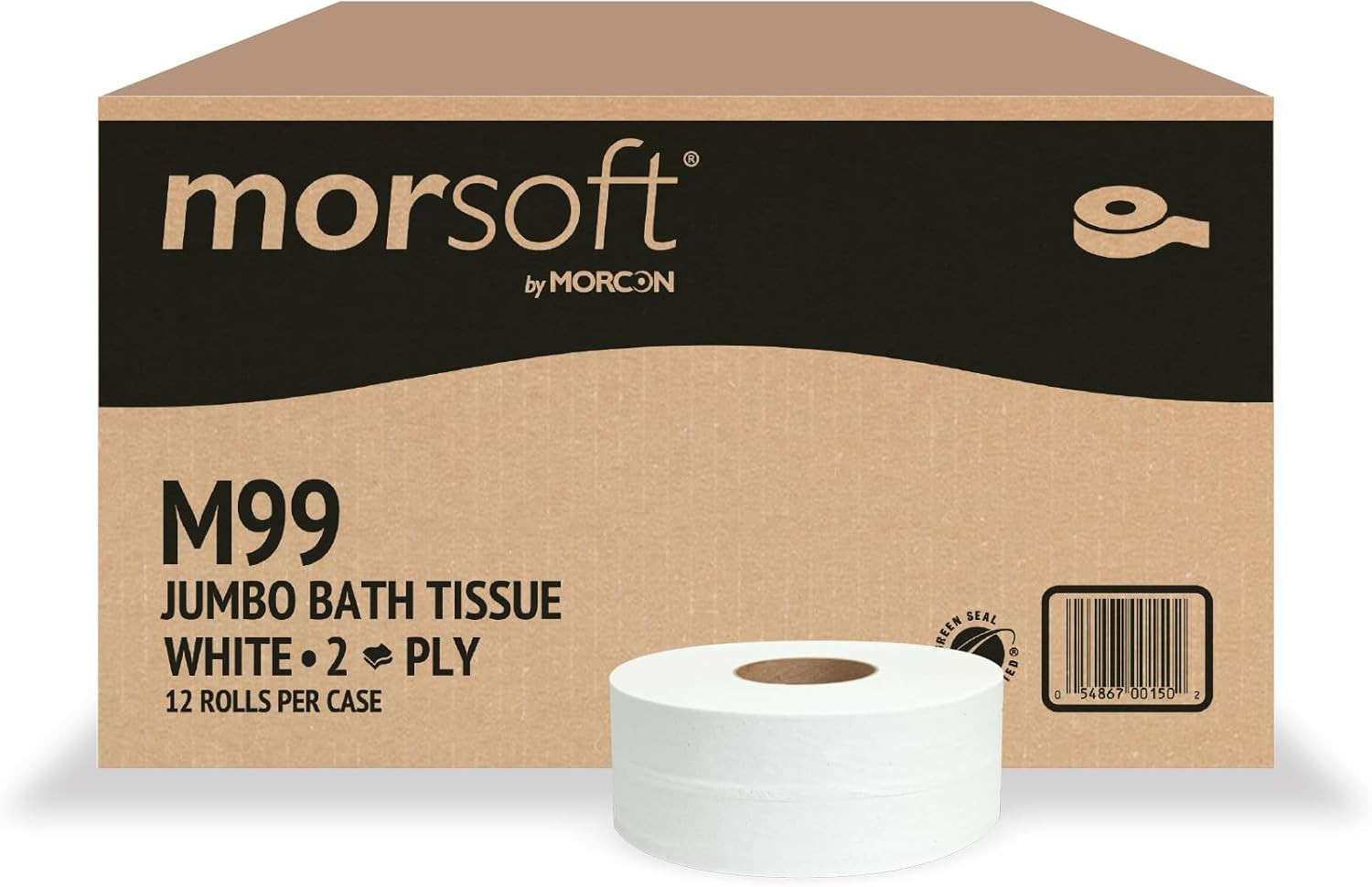 M99 Bath Jumbo Tissue, Septic Safe, 2-Ply, 3.3In X 1,000Ft., 12 Count gallery