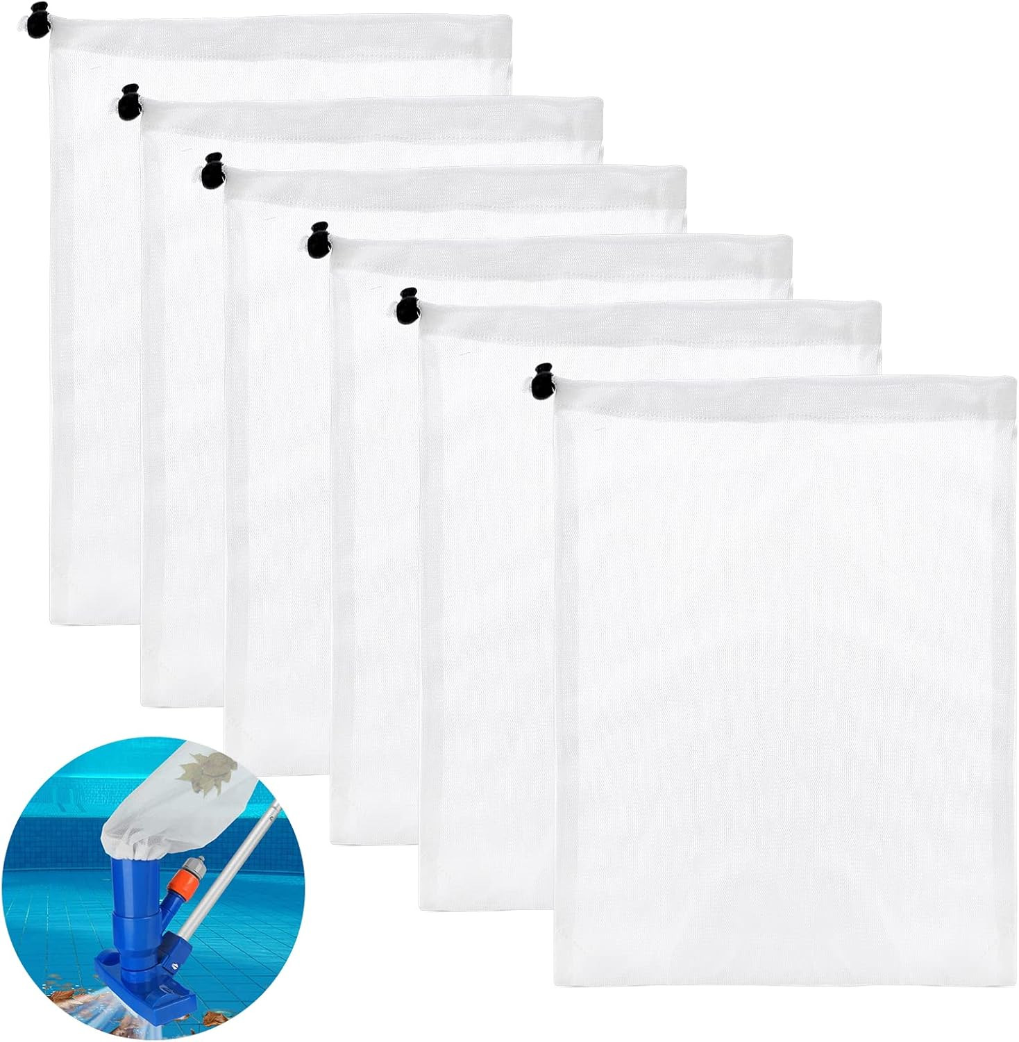 6 Pack Pool Cleaner Net, 9 X 12.2 Inch Vacuum Pool Cleaner Fine Mesh Bag gallery