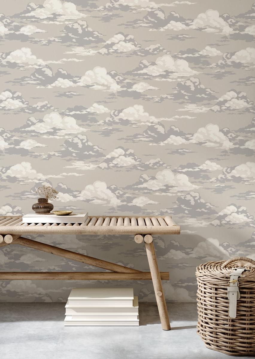 M1809_Ashdown Layered cloudscape design Taupe Grey Fine Decor Wallpaper gallery