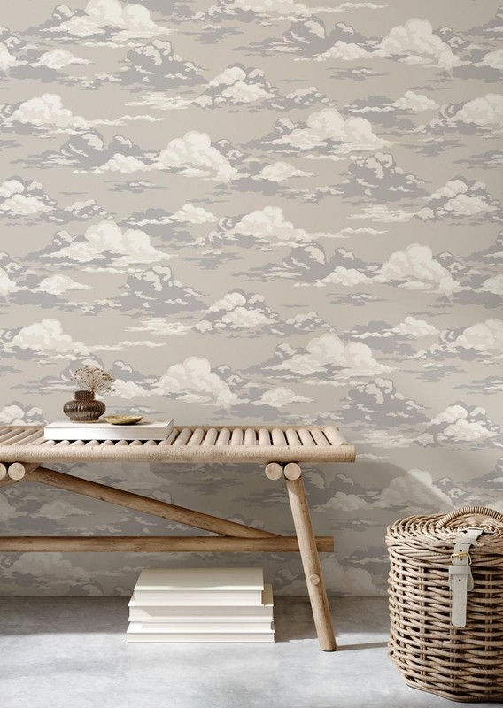 M1809_Ashdown Layered cloudscape design Taupe Grey Fine Decor Wallpaper gallery