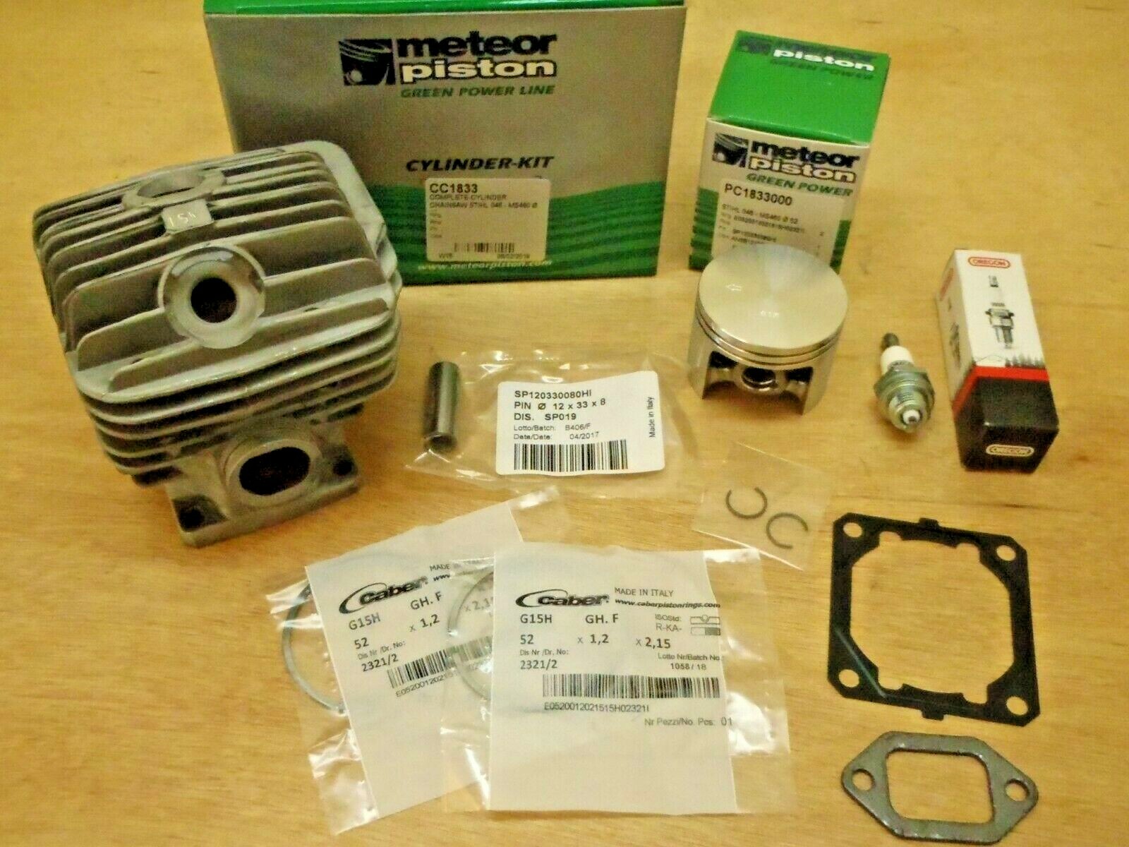 Meteor cylinder piston kit for Stihl MS460, 046 52mm with gaskets Italy Caber gallery