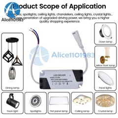 LED Panel Driver Ceiling Light AC85-265V 3-36W Transformer Power Supply Adapter