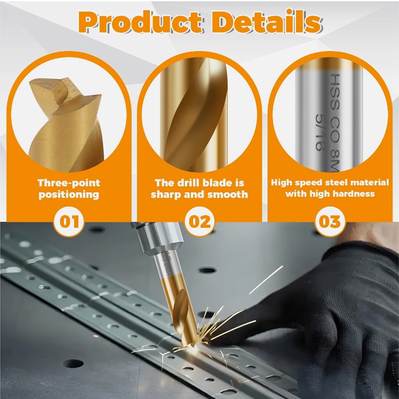 5x 8mm Spot Weld Drill Bits - High-Speed Titanium Cobalt for Car Body Panels gallery