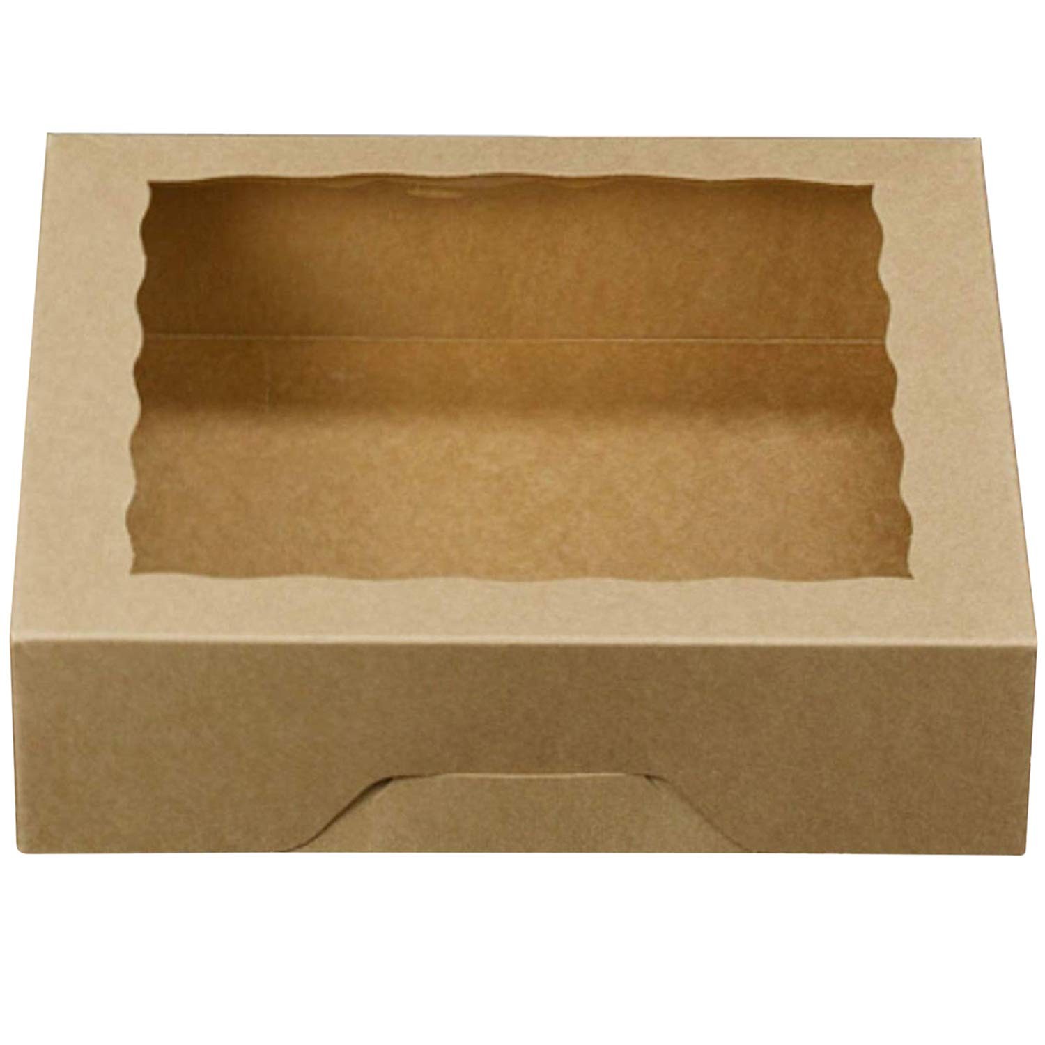 10inch Natural Kraft Bakery Pie Boxes With PVC Windows,Large Cookie box 10x10... gallery
