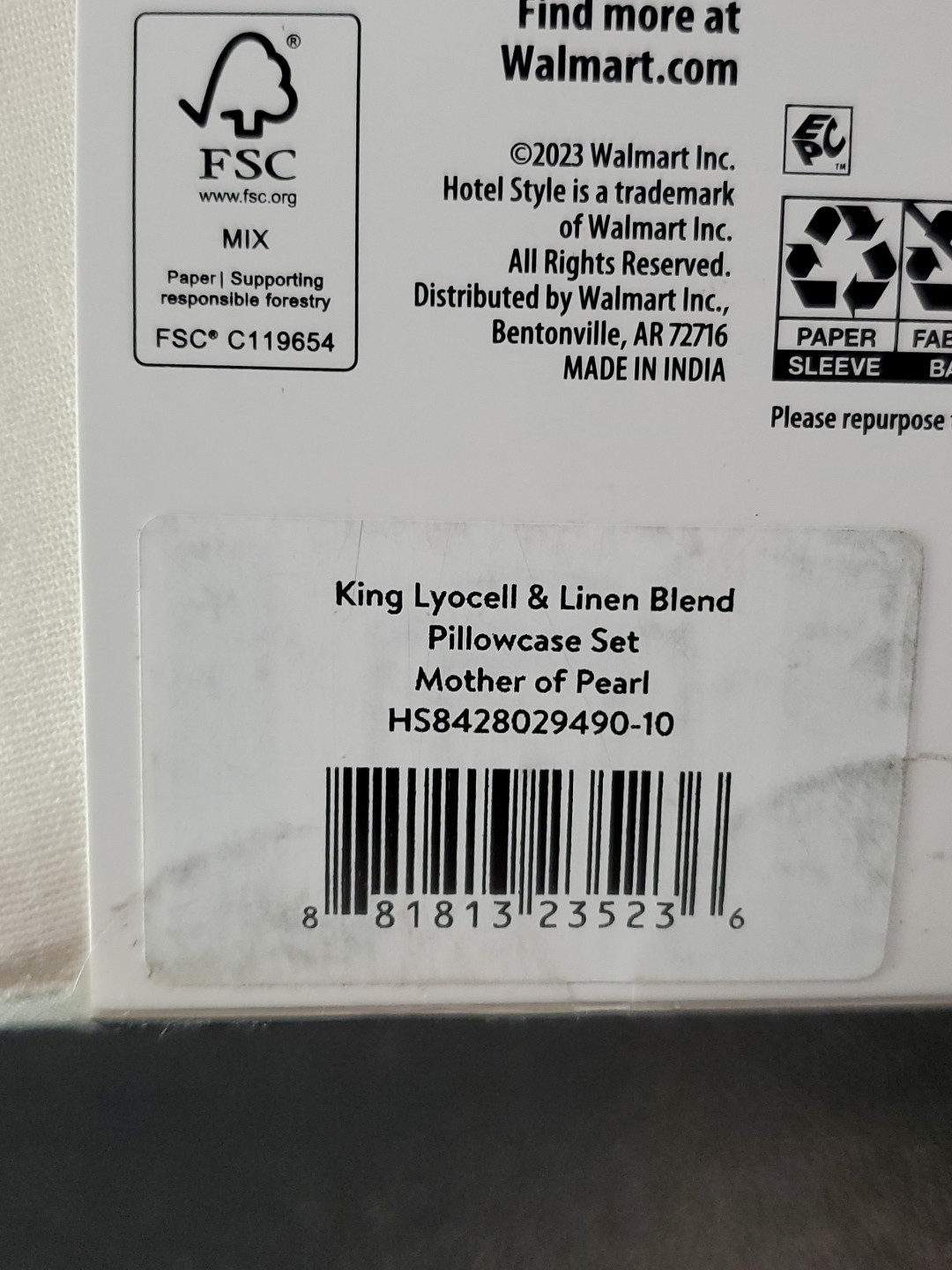Hotel Style Lyocell & Linen Blend 2 Pillowcases KING, Mother Of Pearl gallery