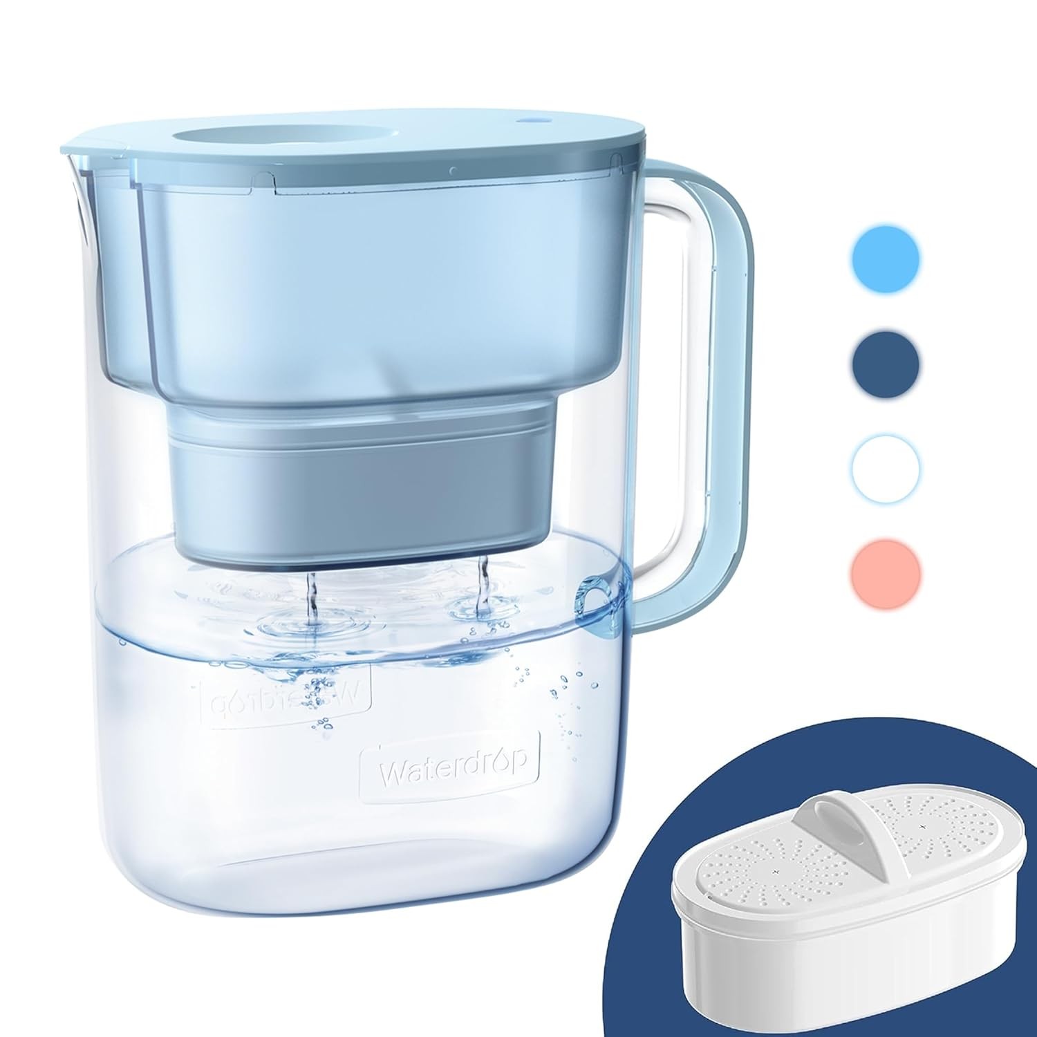 Waterdrop Water Filter Pitcher with 1 Filter, 200-Gallon Long-Life, 10-Cup Large gallery