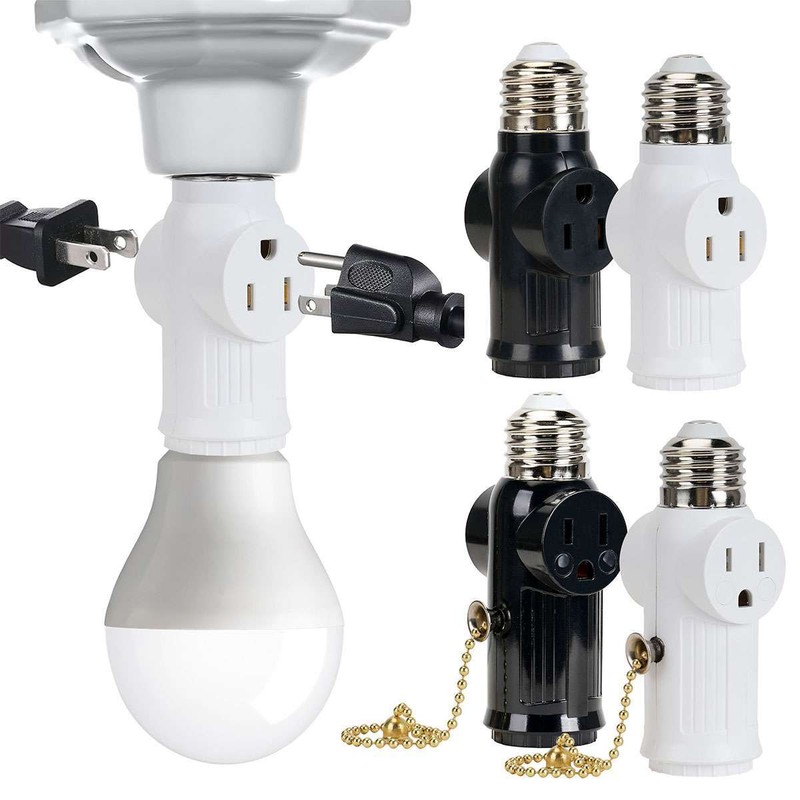 E26/E27 Light Socket to Plug Adapter 2/3 Prong Light Bulb Outlet Socket Adapter gallery
