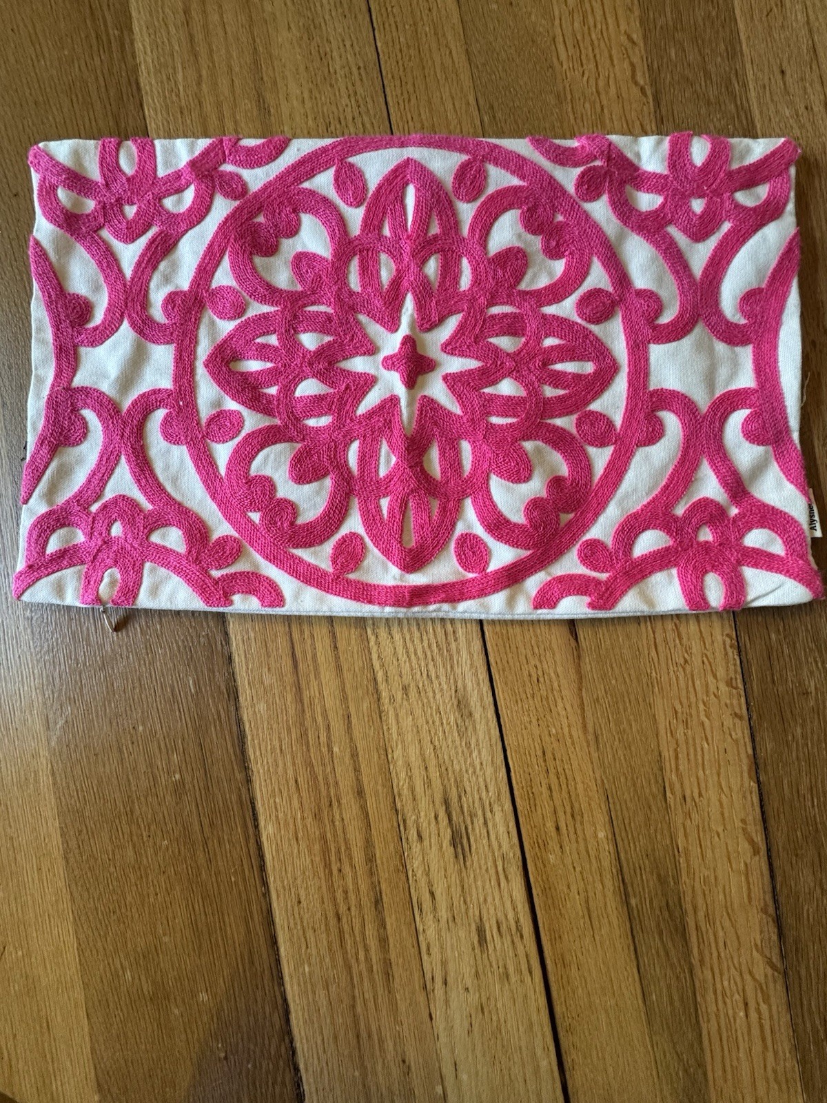 Pink And White Mandala Pattern Pillow Cover gallery