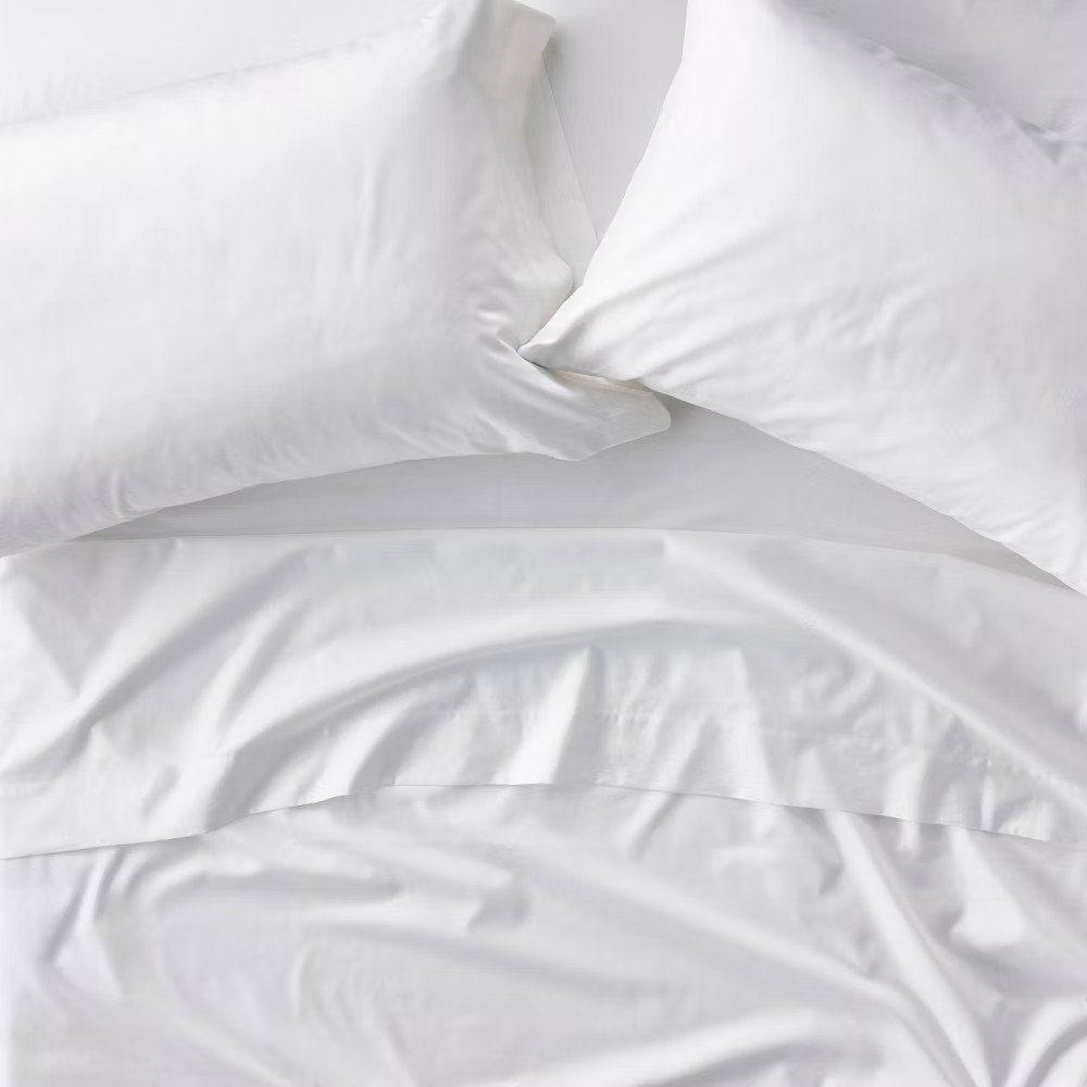 King 600 Thread Count Sateen Pillowcases White - Casaluna gallery