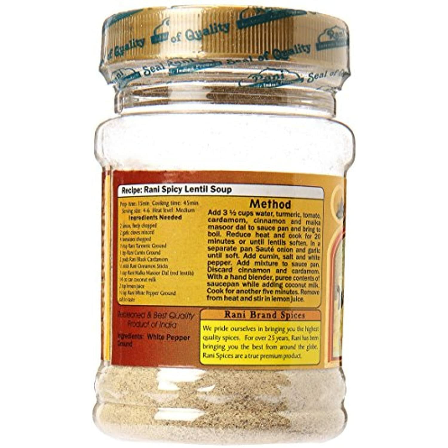 Rani White Pepper (Peppercorns) Ground, Spice 3oz (85g) gallery