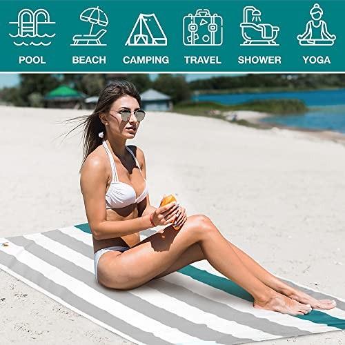 SUN CUBE Microfiber Beach Towel, Quick Dry Sand Free Beach Towel, Lightweight... gallery