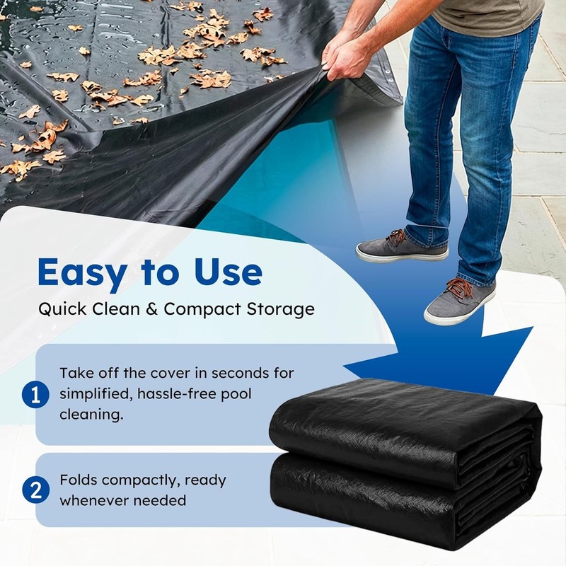 MR. COVER 25x45 FT Rectangle Pool Cover Above Ground Solar Protector Black PE gallery