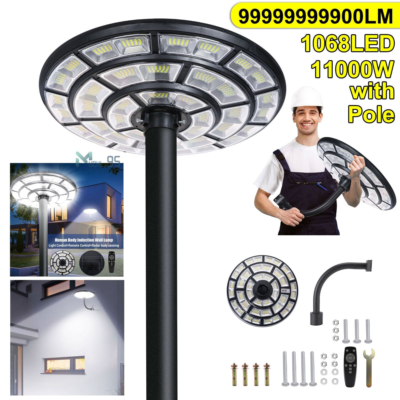 LED Parking Lot Lights 36000000Lumens Commercial Solar Street Light Dusk to Dawn gallery