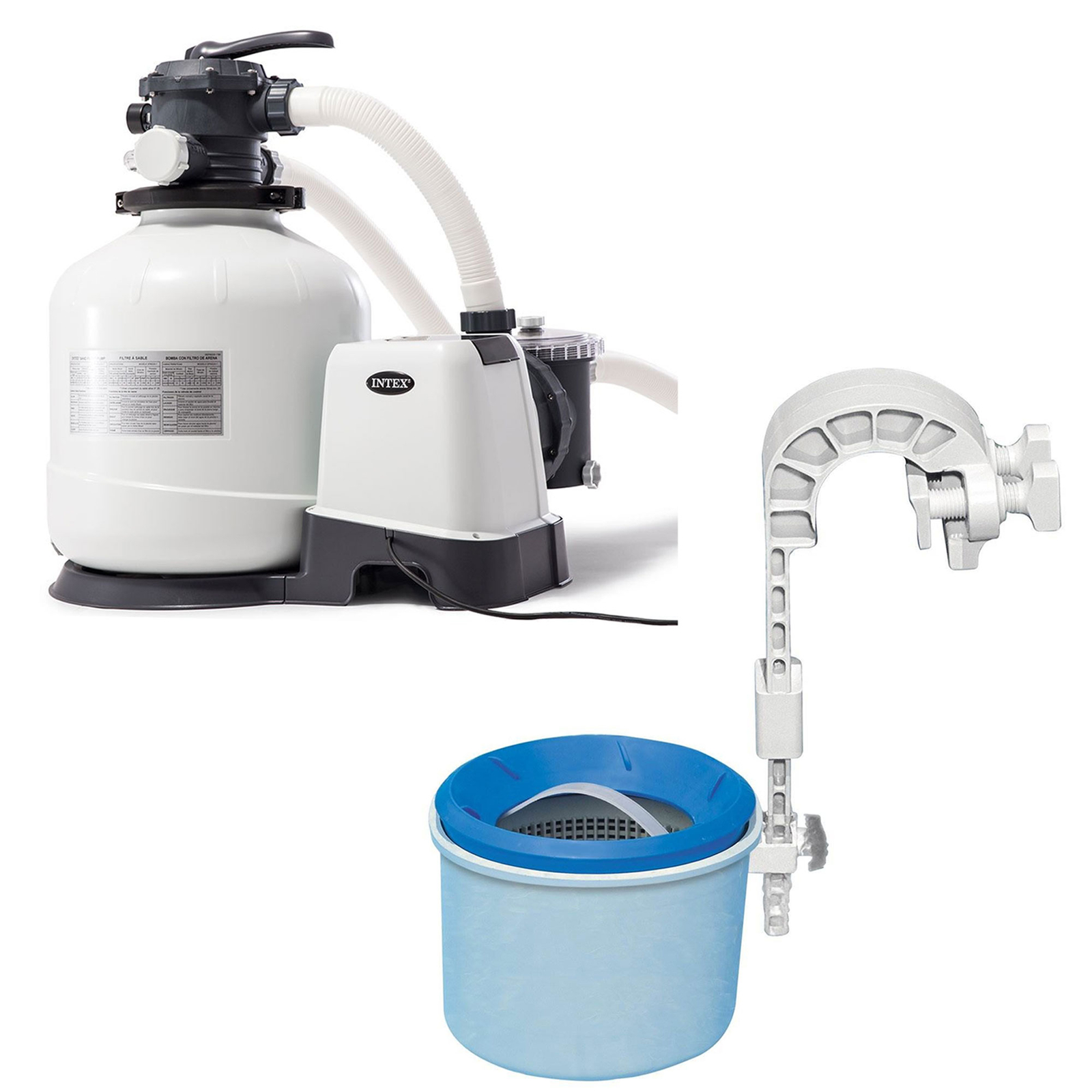 Intex 3000 GPH Pool Sand Filter Pump with Automatic Timer and Automatic Skimmer gallery