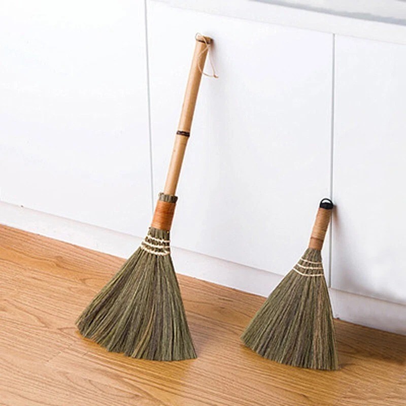 Japanese Short Handle Soft Bristle Broom Wood Floor Clean Sweeping Brush Dustpan gallery
