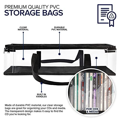 Stock Your Home CD Storage Bags (6 Pack) - Transparent PVC Assorted Sizes gallery