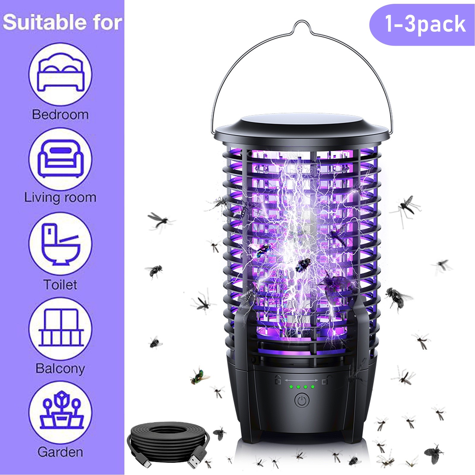 Electronic Bug Zapper Outdoor Indoor Waterproof Mosquito Killer Fly Insect Trap gallery