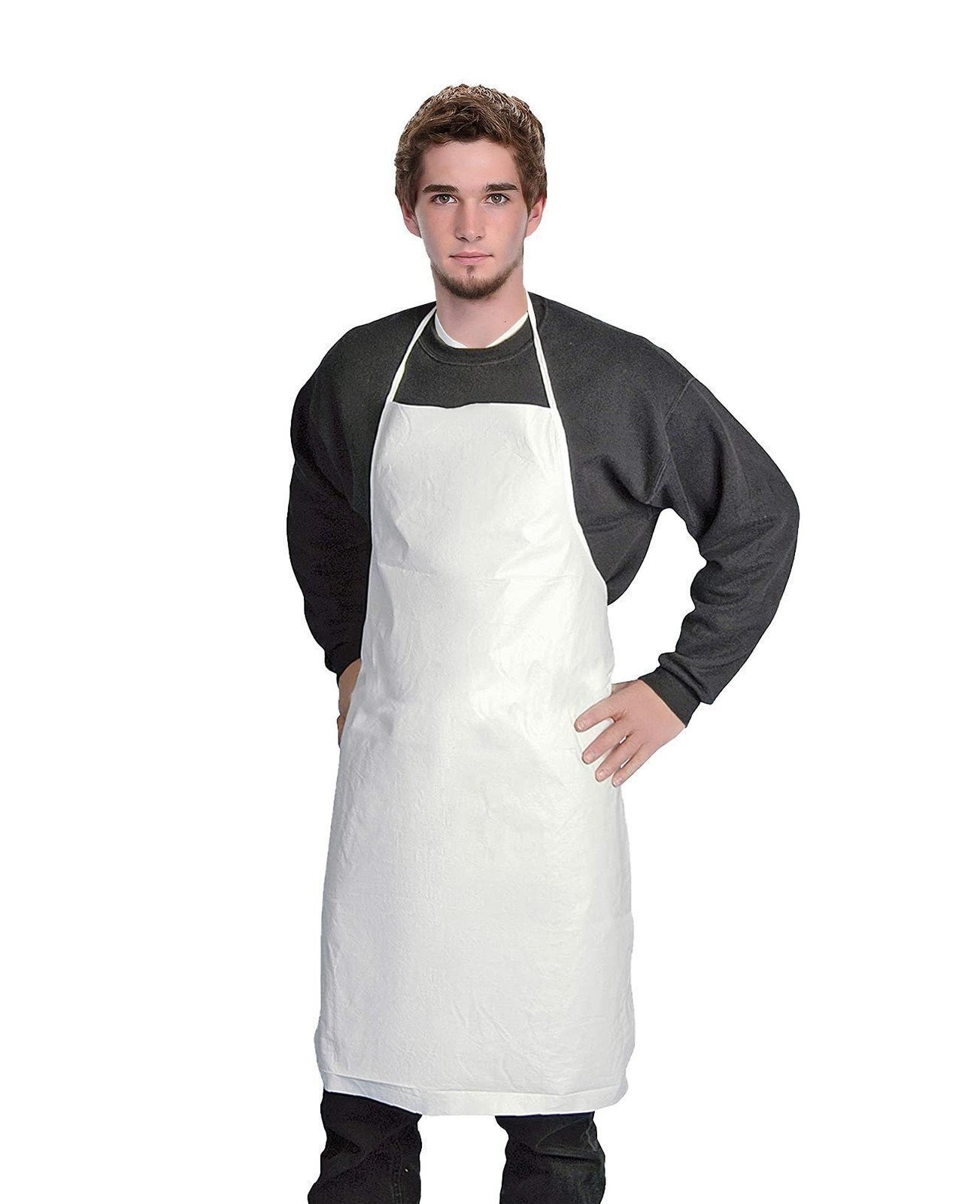White Waterproof Disposable Aprons Polypropylene 100 Count 28 x 36 in gallery