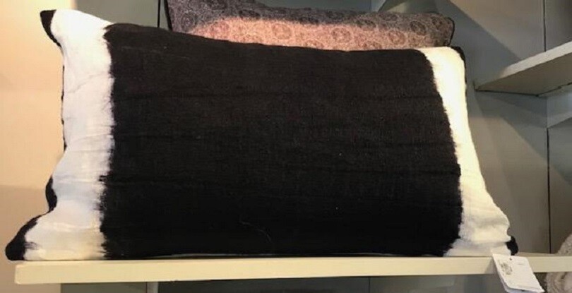 Pottery Barn Hand Dip Tie Dyed Lumbar Pillow Cover Black 16x26 Modern Dye New gallery