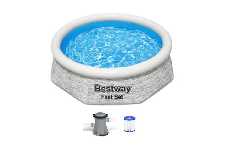 Bestway 8ft x 24 Inch Round Inflatable Outdoor Swimming Pool with Filter Pump gallery