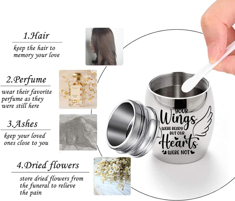 Small Cremation Keepsake Urns for Human Ashes Black/Silver/Sky Blue/Rose Gold gallery