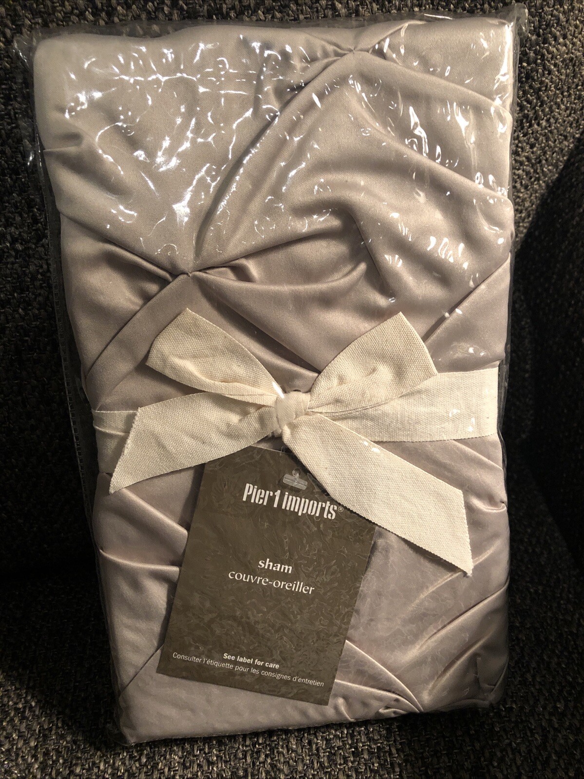 New Pier 1 Imports Ruched Standard Pillow Sham Tan Beige Diamond Design gallery